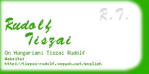 rudolf tiszai business card